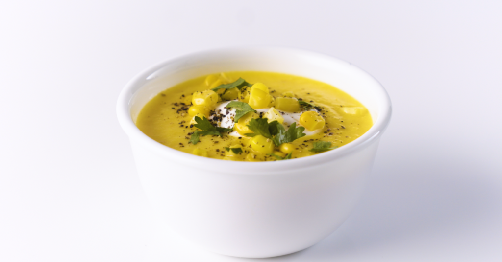 Creamy & spicy chilled corn soup