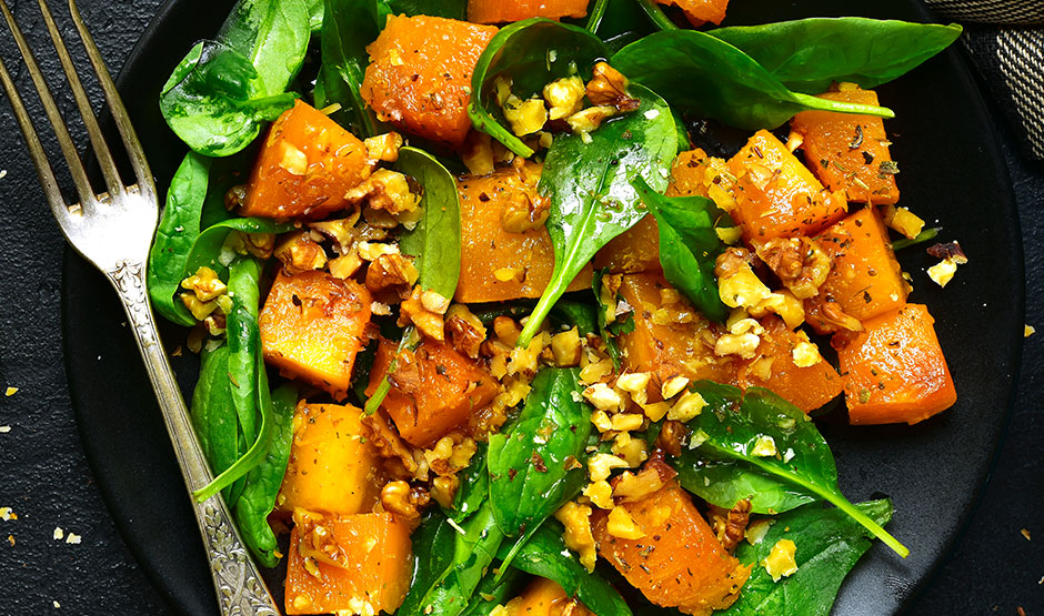 Picture of squash and greens winter salad